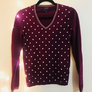 Tommy Hilfiger Polka Dot Sweater Burgundy Small